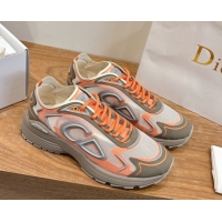 Good Product Dior B30 Countdown Tech Sneakers in Semi-Transparent Mesh, Technical Fabric and Rubber Grey/Orange 2026 030