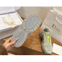 Popular Style Dior B30 Countdown Tech Sneakers in Semi-Transparent Mesh, Technical Fabric and Rubber Grey/Green 2026 030