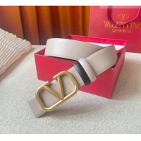 Good Product Valentino Reversible Smooth Calfskin Belt 4cm V120604 Nude pink/Black