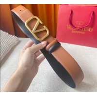 Good Taste Valentino Reversible Smooth Calfskin Belt 4cm V120602 Brown/Black