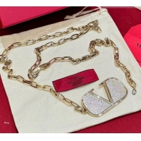 Trendy Design Valentino VLogo Chain Belt with Strass VLTN011001 Gold 2025
