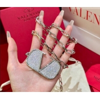 Best Quality Valentino VLogo Chain Belt with Strass VLTN011001 Silver 2025