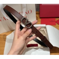 Luxury Grade Valentino VLogo Calfskin Leather Belt 2cm VL091201 Brown 2025