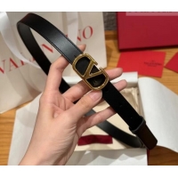 Best Quality Valentino VLogo Calfskin Leather Belt 2cm VL091201 Black 2025