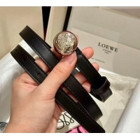 Inexpensive Loewe Pebble Belt 1.5cm in Smooth Leather LW091201 Black/Silver 2025