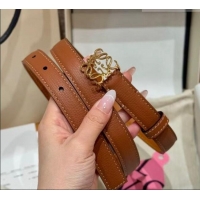 Best Price Loewe Anagram Anchor Belt 2cm in Stone Embossed Leather LW091202 Brown/Gold 2025