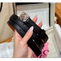 Low Cost Loewe Anagram Anchor Belt 2cm in Stone Embossed Leather LW091202 Black/Silver 2025