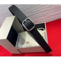 Buy Cheap Loewe Grained Calfskin Belt 3.2cm with Square Buckle LW091203 Black/Silver 2025