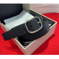 Shop Discount Loewe Smooth Calfskin Belt 3.2cm with Square Buckle LW091203 Black/Silver 2025