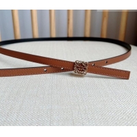 New Cheap Loewe Anagram Belt 1cm in Smooth Calfskin Leather LW091206 Brown/Gold 2025