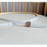 Good Taste Loewe Anagram Belt 1cm in Smooth Calfskin Leather LW091206 White/Gold 2025