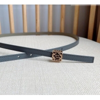 Luxury Cheap Loewe Anagram Belt 1cm in Smooth Calfskin Leather LW091206 Grey/Gold 2025