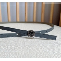 Best Quality Loewe Anagram Belt 1cm in Smooth Calfskin Leather LW091206 Grey/Silver 2025