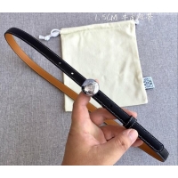 Cheapest Loewe Pebble Belt 1.5cm in Calfskin Leather LW091201 Black/Silver 2025