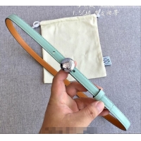 Modern Classic Loewe Pebble Belt 1.5cm in Calfskin Leather LW091201 Green/Silver 2025
