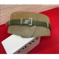 Good Taste Loewe Suede and Leather Waist Belt 12cm LW031701 Green 2026