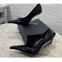 Purchase Saint Laurent Patent Leather Wedge Pumps 10.5cm with Clear Heel Black 2026 SL022405