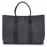 Top Quality Hermes Canvas Garden Party 49cm Voyage Bag H59787 Black/Grey