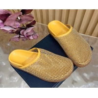 Top Grade Saint Laurent Strass Mesh Mules Yellow 2026 SL022406