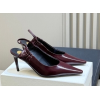 Good Product Saint Laurent ANNE-MARIE Slingbacks Pump 7.5cm in Shiny Leather Burgundy 2026 841183