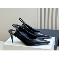 2222Shop Duplicate Shop Duplicate Saint Laurent ANNE-MARIE Slingbacks Pump 7.5cm in Smooth Leather Black 2026 841183Blac