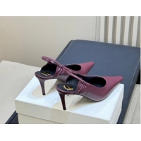 Most Popular Saint Laurent ANNE-MARIE Slingbacks Pump 7.5cm in Smooth Leather Burgundy 2026 841183