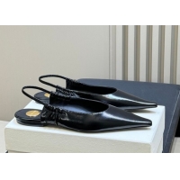 Hot Style Saint Laurent ANNE-MARIE Slingbacks Flats in Shiny Leather Black 2026 841183