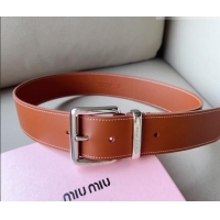 Trendy Design Miu Miu Leather Wide Belt 5cm 0113 Brown/Silver 2024