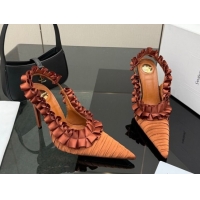 Pretty Style Saint Laurent MADELEINE Slingbacks Pump 10.5cm in Silk Taffeta Gold 2026 867272