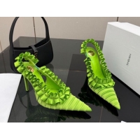 Best Grade Saint Laurent MADELEINE Slingbacks Pump 10.5cm in Silk Taffeta Bright Green 2026 867272