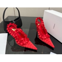 Low Cost Saint Laurent MADELEINE Slingbacks Pump 10.5cm in Silk Taffeta Red2 2026 867272