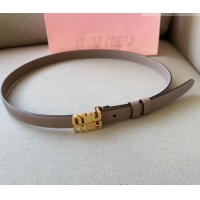 Good Product Miu Miu Calfskin Leather Belt 2cm with Miu Buckle 1127 Grey 2024