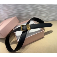 Best Quality Miu Miu Leather Belt 3cm with Pin Buckle MM20250725 Black 2025