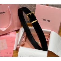 Buy Classic Miu Miu Belt 3.5cm in Suede and Calfskin Leather MM26010402 Black/Gold 2025