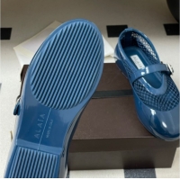 Best Product Alaia Ballets Flat in Fishnet & Rubber Overshoes Blue 2025 AL020704