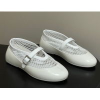 Good Product Alaia Ballets Flat in Fishnet & Rubber Overshoes White 2025 AL020704