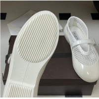 Good Product Alaia Ballets Flat in Fishnet & Rubber Overshoes White 2025 AL020704