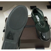 Buy Luxury Alaia Ballets Flat in Fishnet & Rubber Overshoes Green 2025 AL020704