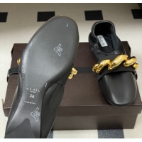 Durable Alaia Jewel Slippers Flat in Leather Black 2026 AL020705
