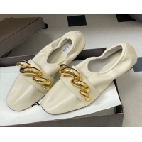 Popular Style Alaia Jewel Slippers Flat in Leather White 2026 AL020705