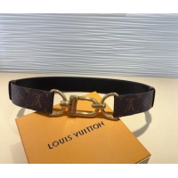 Good Taste Louis Vuitton Monogram Canvas and Chain Belt 4cm 0820 Black 2024