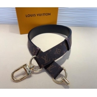 Good Taste Louis Vuitton Monogram Canvas and Chain Belt 4cm 0820 Black 2024