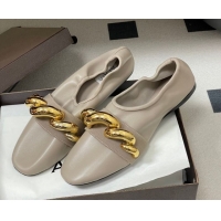 Discount Alaia Jewel Slippers Flat in Leather Grey 2026 AL020705