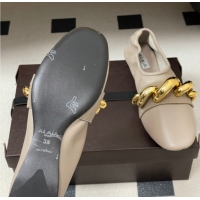 Discount Alaia Jewel Slippers Flat in Leather Grey 2026 AL020705