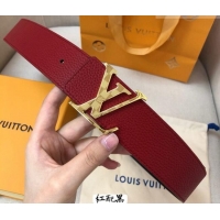 Best Product Louis Vuitton Grained Calfskin Belt 4cm 1127 Red 2024