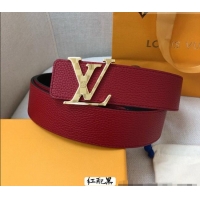 Best Product Louis Vuitton Grained Calfskin Belt 4cm 1127 Red 2024