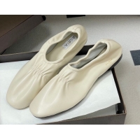 Shop Duplicate Alaia Slippers Flat in Calfskin Leather White 2026 AL020706