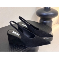 Best Price Alaia Cube Wedge Slingbacks Pump 7.5cm in Suede Black 2026 AL020707