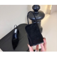 Best Price Alaia Cube Wedge Slingbacks Pump 7.5cm in Suede Black 2026 AL020707