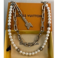 Best Price Louis Vuitton Pearls Chain Belt and Bag Charm M02606 Silver 2025